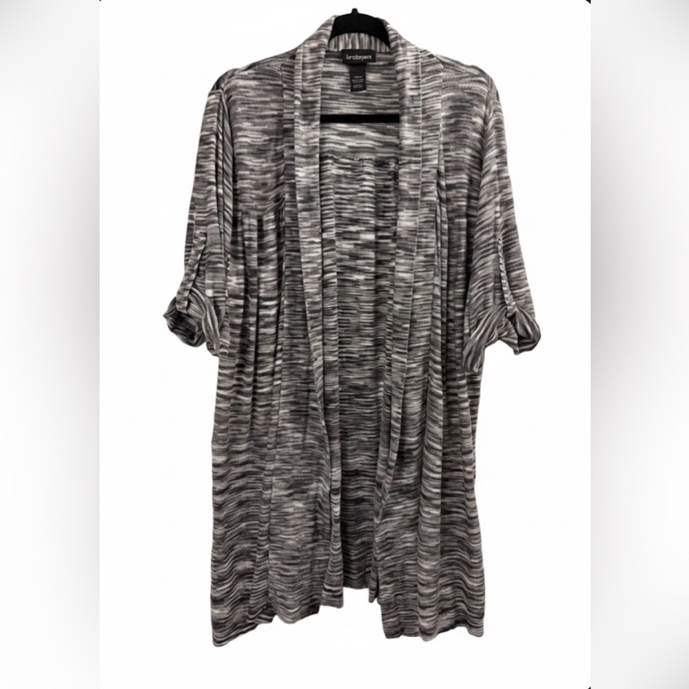 Lane Bryant Space-Dye Open Front Cardigan - Size 26/28 - Roll-Tab Sleeve
